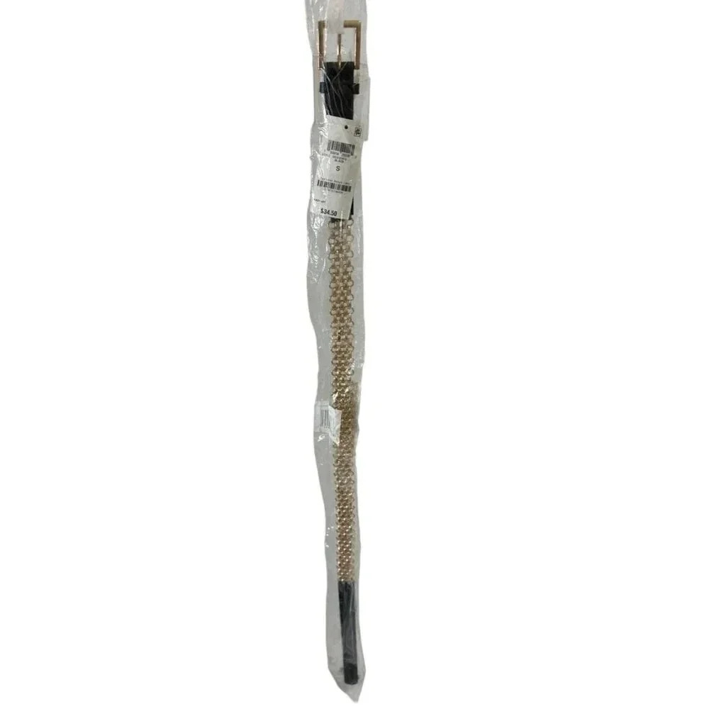 Giani Bernini Metal Link Belt, Black, Small - Picture 2 of 6
